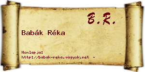 Babák Réka névjegykártya